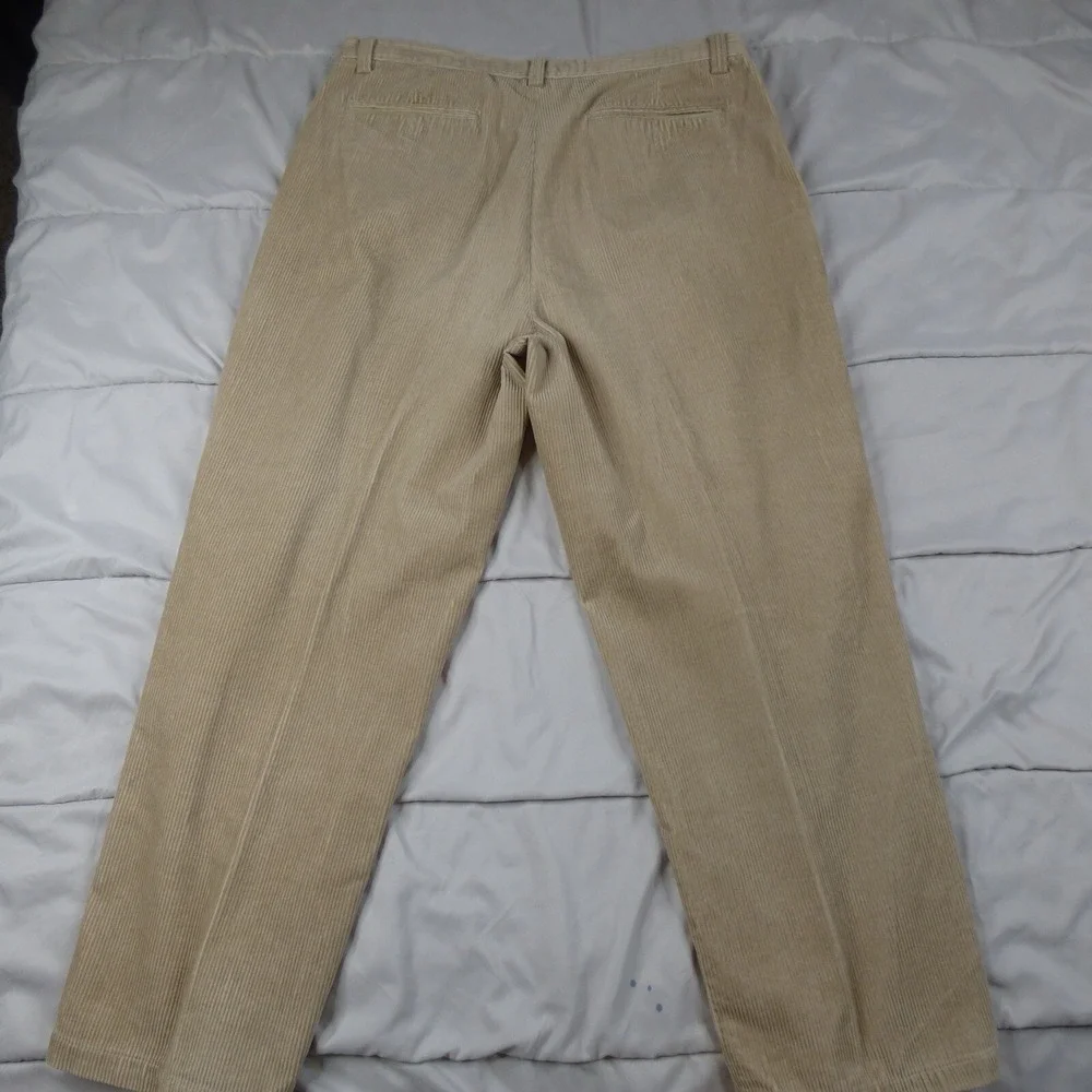 Men's Heavy Soft Trilogy Flat Front Corduroy Warm Pants 38/30‎ 100% Cotton Tan
